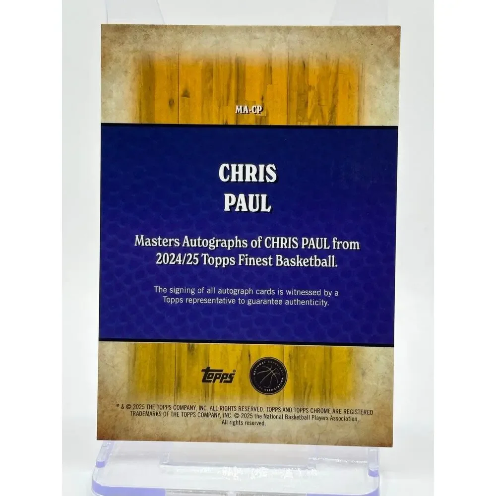2024-25 Topps Finest Chris Paul Masters Geometric Black Refractor Auto 22/25 SP - Picture 2 of 2